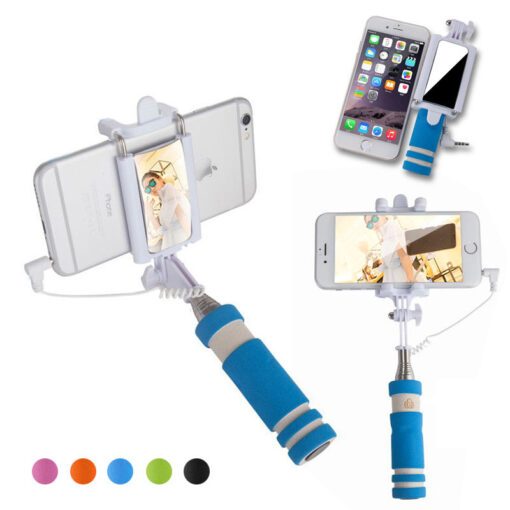 Mini Handheld Tripod Monopod Extendable Selfie Stick with Mirrors